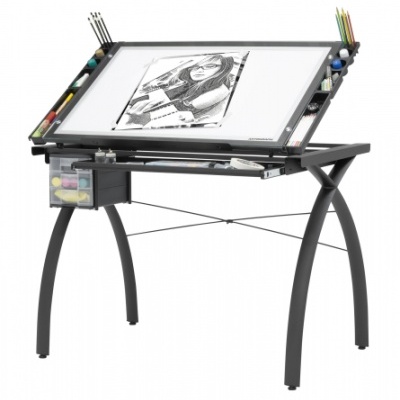 Mesa Estirador Futura Preta c/ Luz Studio Designs