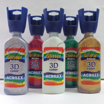 Tinta Tecido Dimensional Glitter 3D