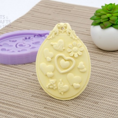 Molde Silicone Coração e Flores