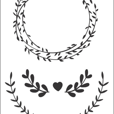 Stencil 20x30cm Coroa de Ramos