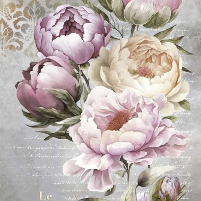 Papel Arroz 54x33cm PEONIES