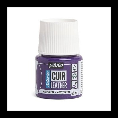 Frasco de tinta para couro Pebeo roxo com tampa branca