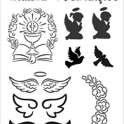 Stencil 20x30cm Batismo