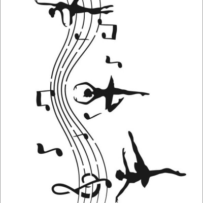 Stencil 20x30cm Bailarinas
