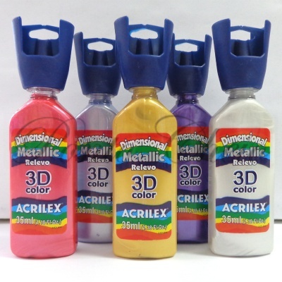 Tinta Tecido Dimensional Metal 3D