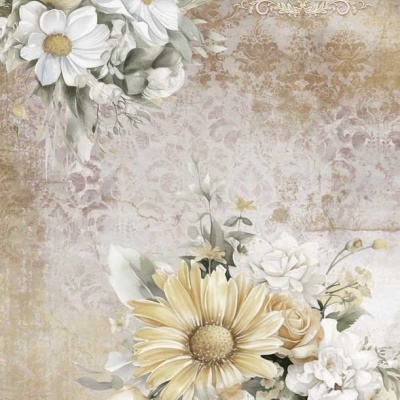 Papel Arroz 54x33cm MARGARIDAS