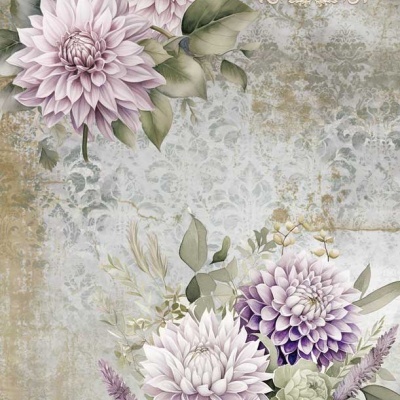 Papel Arroz 54x33cm DAHLIAS