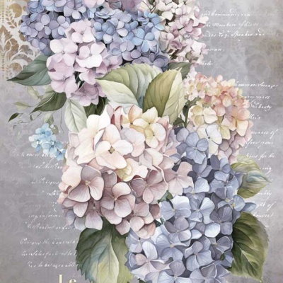 Papel Arroz 54x33cm HYDRANGEAS