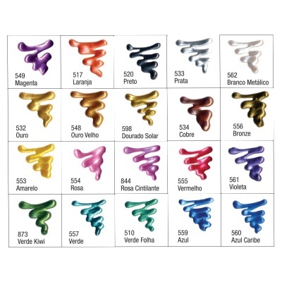 Tinta Tecido Dimensional Metal 3D