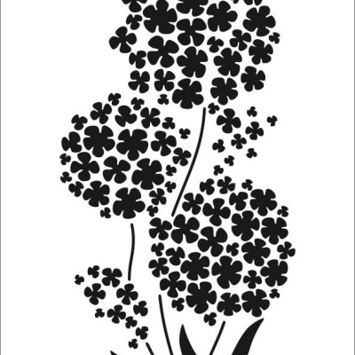 Stencil 20x30cm Hortensias