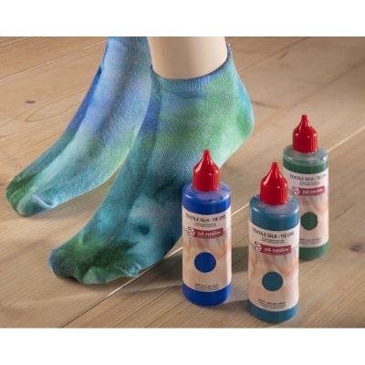 Tinta Têxtil Seda Tons Azul Tie Dye