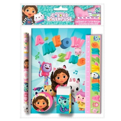 Conjunto de Papelaria 5 Peças Gabby's Dollhouse
