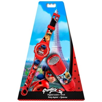 Relógio + lanterna LadyBug