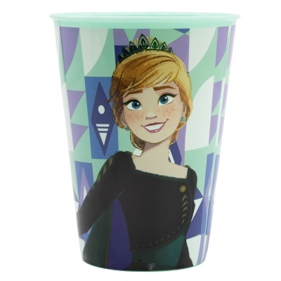 Copo de plástico com imagem da personagem Anna do filme Frozen