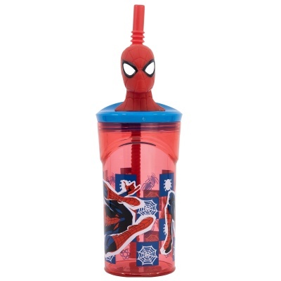 Copo 3D Homem Aranha com palhinha