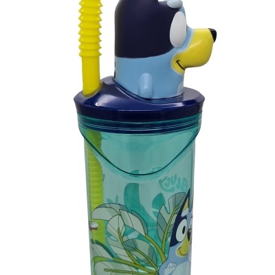 Copo 3D Bluey com palhinha
