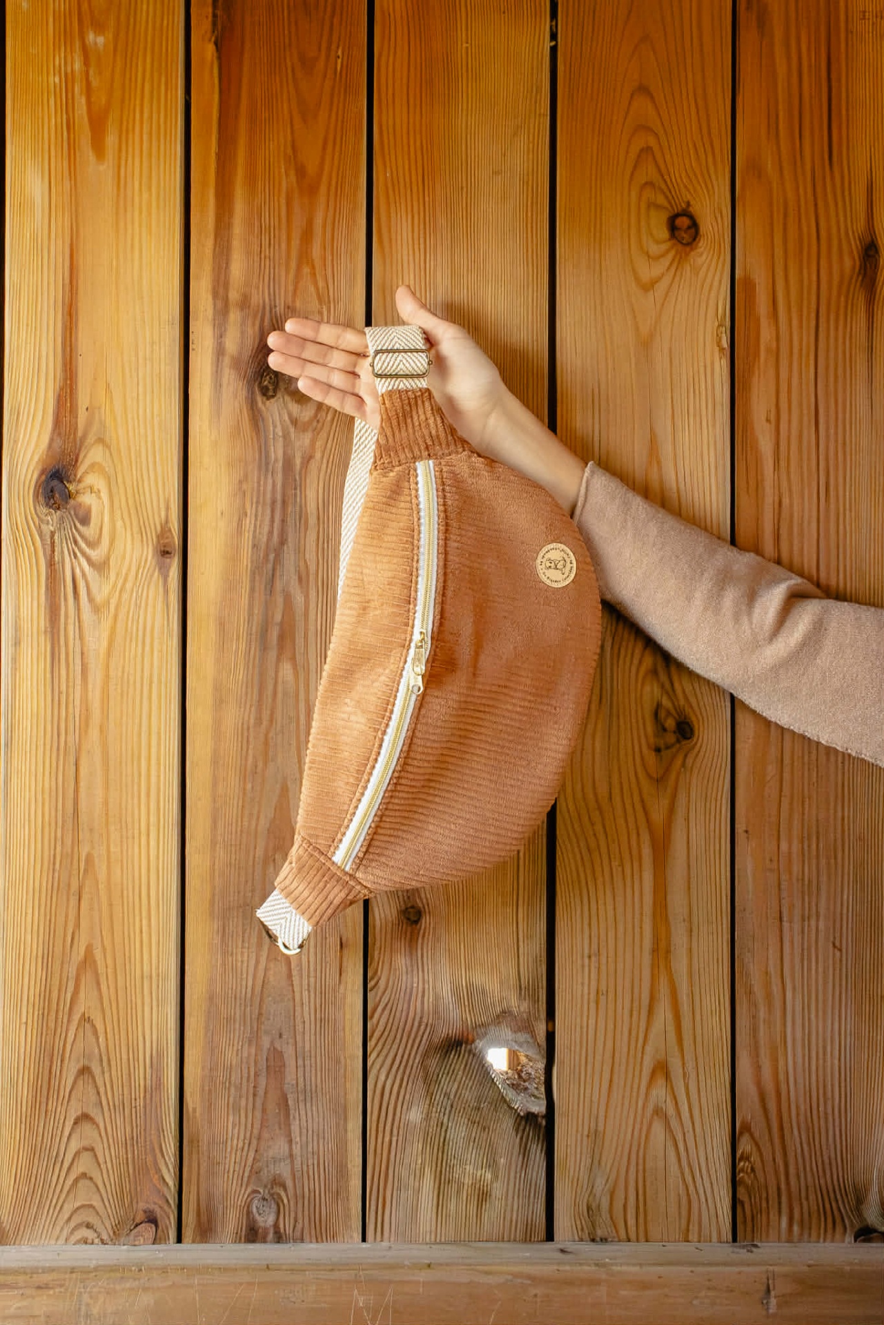 BumBag Bombazine Risca Larga Mel