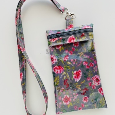 Bolsa Telemóvel Grey Flowers