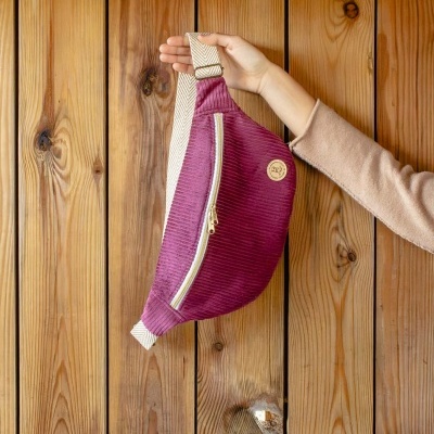 BumBag Bombazine Risca Larga Magenta