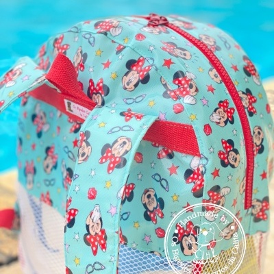Mochila de Praia Minnie Fundo Azul