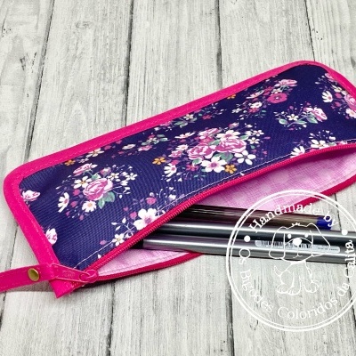 Estojo Meia-Lua BluePink Flowers