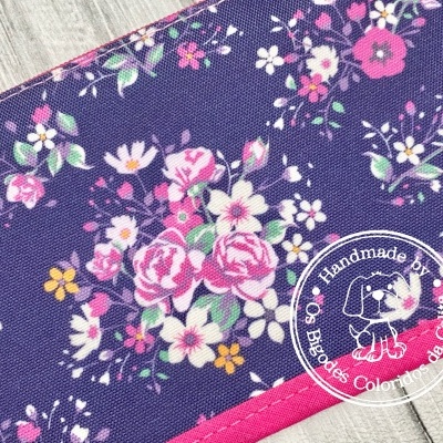 Estojo Meia-Lua BluePink Flowers