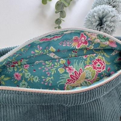 BumBag Bombazina Azul Petróleo