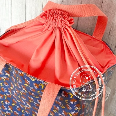 Lancheira Quadrada Tiny Blue Flowers