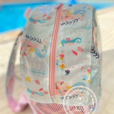 Mochila de Praia Sereias Fundo Azul