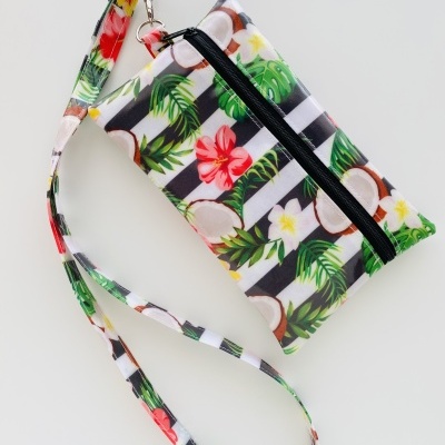 Bolsa Telemóvel Cocos Riscas Pretas