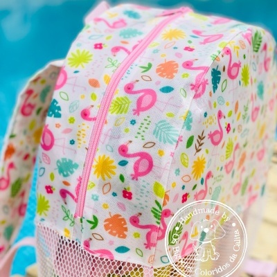 Mochila de Praia Tiny Flamingos