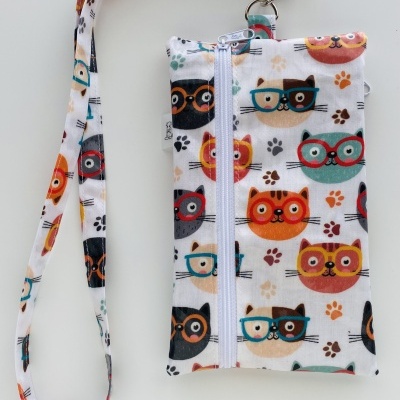 Bolsa Telemóvel Gatos com óculos