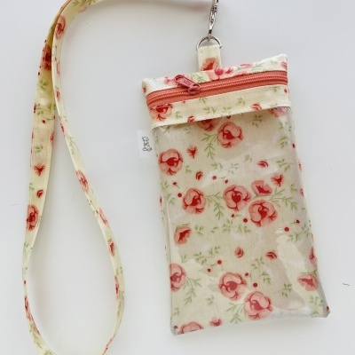 Bolsa Telemóvel Cream&Coral Flowers