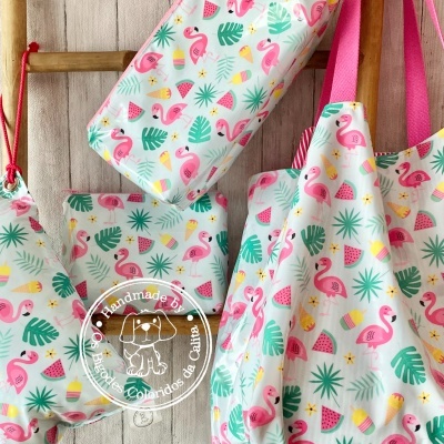 Saco de Praia Flamingos&Gelados