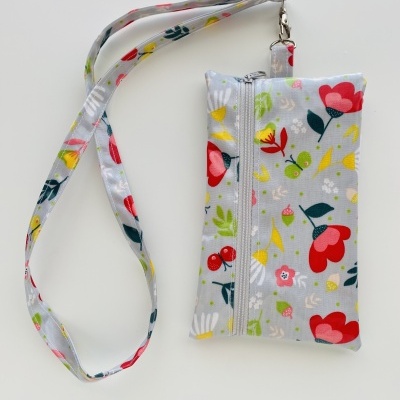 Bolsa Telemóvel Malmequeres Fundo Cinza