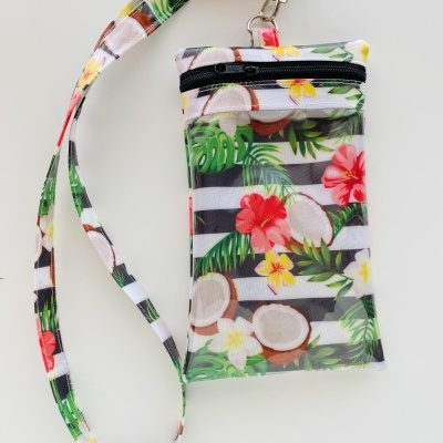 Bolsa Telemóvel Cocos Riscas Pretas