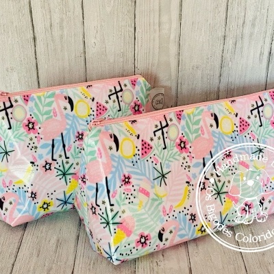 Necessaire Plastificada Grande Pink Flamingo