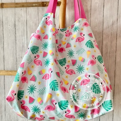 Saco de Praia Flamingos&Gelados