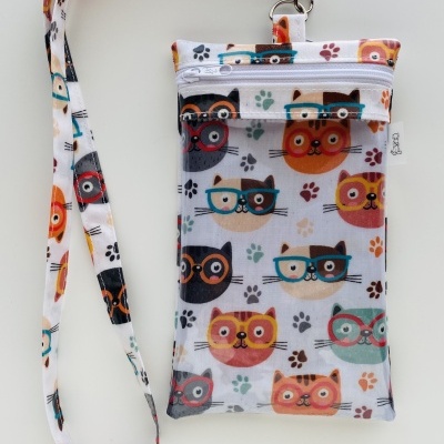 Bolsa Telemóvel Gatos com óculos