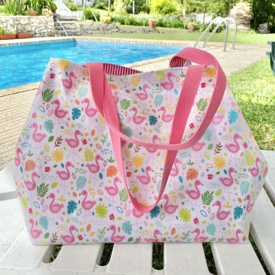 Saco de Praia Tiny Flamingos