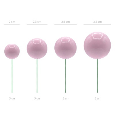 Toppers Bolas Rosa Claro - conj.20