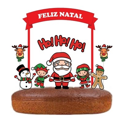 Topo Bolo Natal Ho Ho Ho
