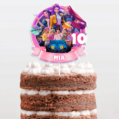 Topo Bolo K-POP Demon Hunters Personalizado