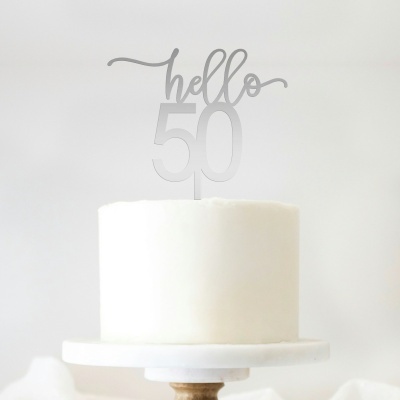 Topo Bolo Hello 50 Acrilico