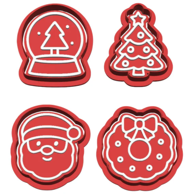 Conj. Cortadores Mini c/ Carimbo Natal