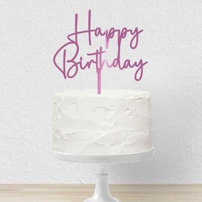 Topo Bolo Happy Birthday Letra 1 Acrilico