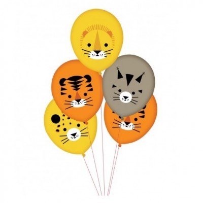 Conj. 5 Balões Animais Selva