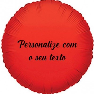 Balão + Texto Redondo Vermelho