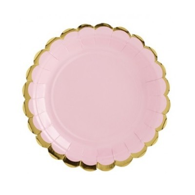 Pratos Rosa e Dourado