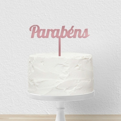 Topo Bolo Parabéns Letra 4 Acrilico